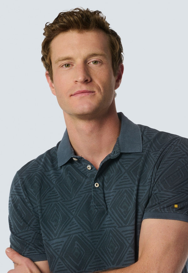 POLO PIQUE ALLOVER PRINTED STRETCH