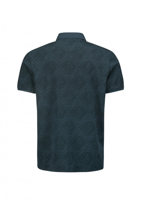POLO PIQUE ALLOVER PRINTED STRETCH