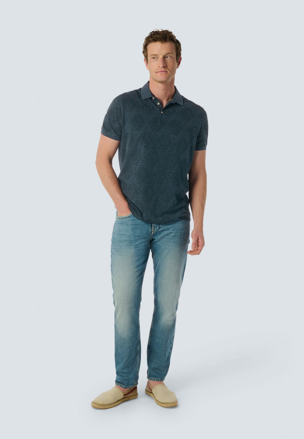 POLO PIQUE ALLOVER PRINTED STRETCH