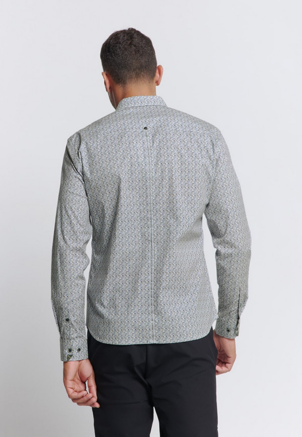 ΜΑΚΡΥΜΑΝΙΚΟ ΠΟΥΚΑΜΙΣΟ STRETCH ALLOVER PRINTED