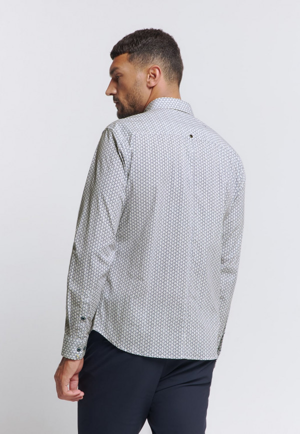 ΜΑΚΡΥΜΑΝΙΚΟ ΠΟΥΚΑΜΙΣΟ STRETCH ALLOVER PRINTED