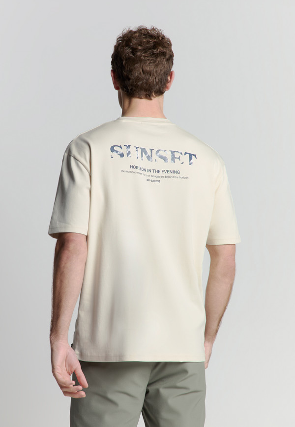 Τ-SHIRT CREWNECK HEAVY SOLID BACK PRINT