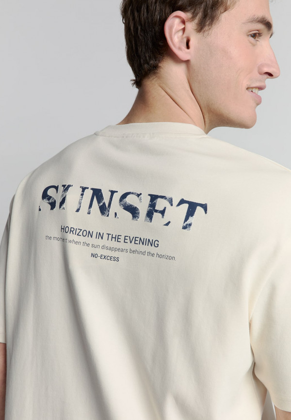 Τ-SHIRT CREWNECK HEAVY SOLID BACK PRINT