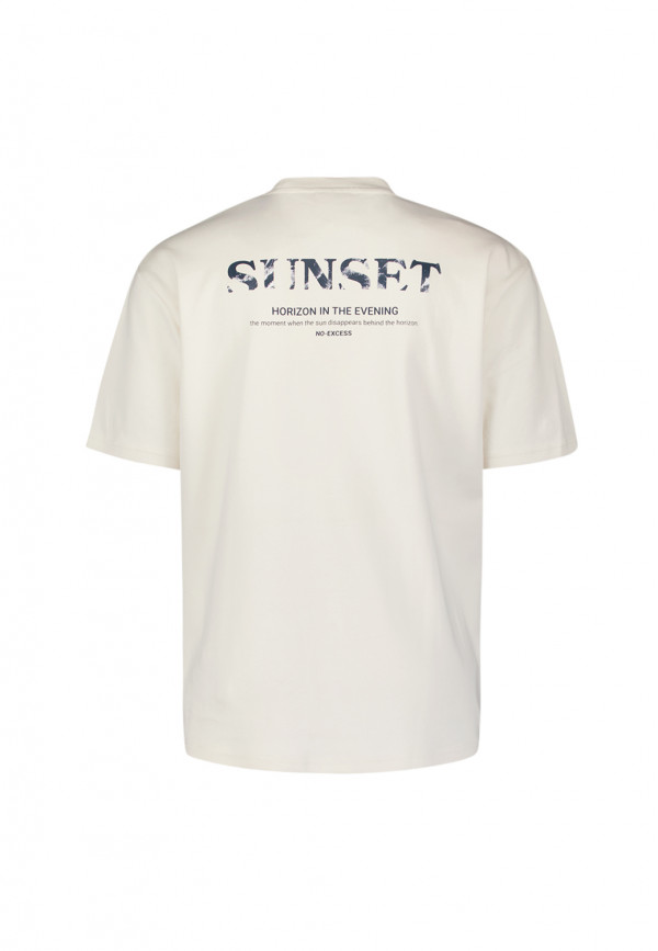 Τ-SHIRT CREWNECK HEAVY SOLID BACK PRINT