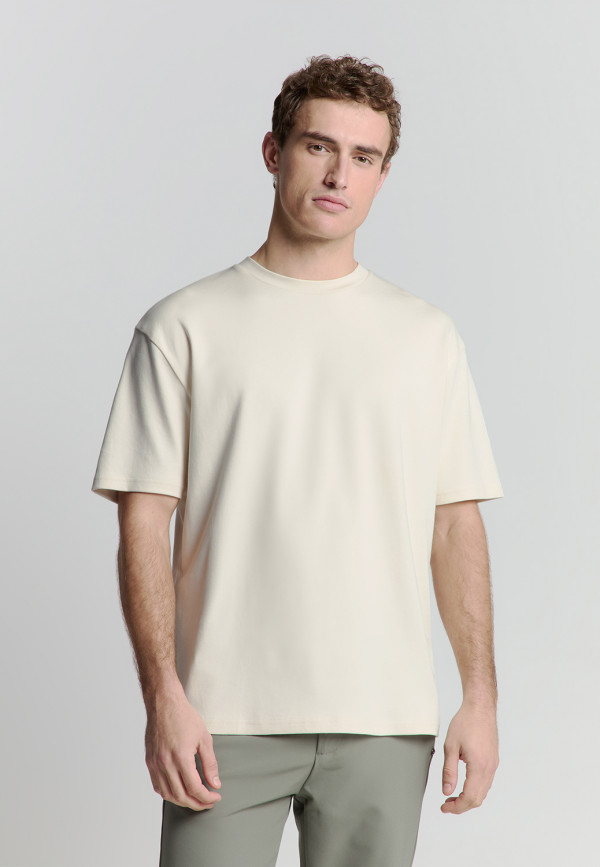 Τ-SHIRT CREWNECK HEAVY SOLID BACK PRINT