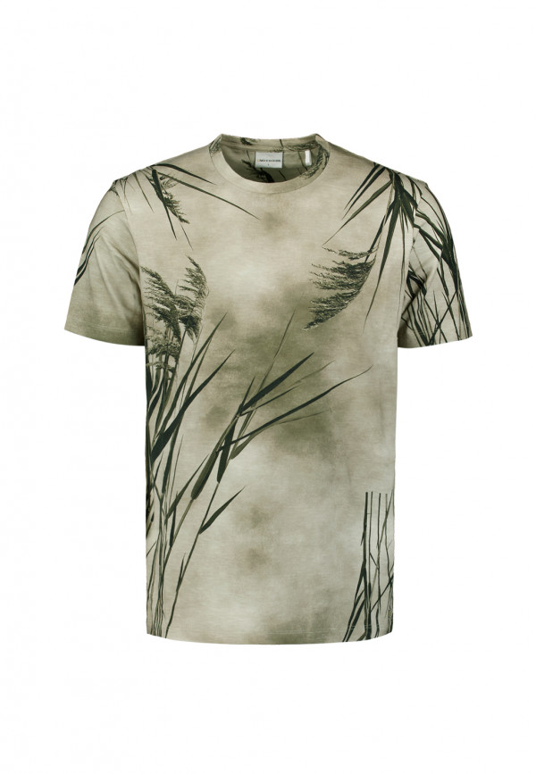 T-SHIRT CREWNECK SLUB ALLOVER FLORAL PRINTED