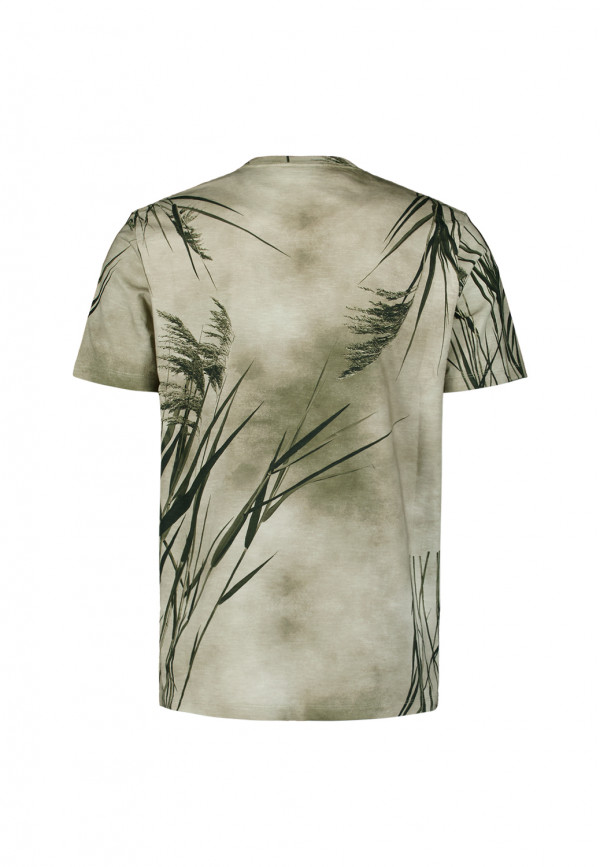 T-SHIRT CREWNECK SLUB ALLOVER FLORAL PRINTED