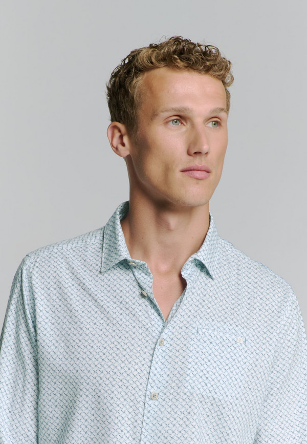 ΜΑΚΡΥΜΑΝΙΚΟ ΠΟΥΚΑΜΙΣΟ ALL OVER PRINTED BREATHABLE