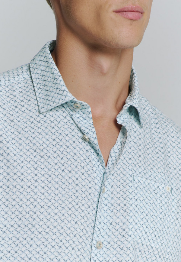 ΜΑΚΡΥΜΑΝΙΚΟ ΠΟΥΚΑΜΙΣΟ ALL OVER PRINTED BREATHABLE
