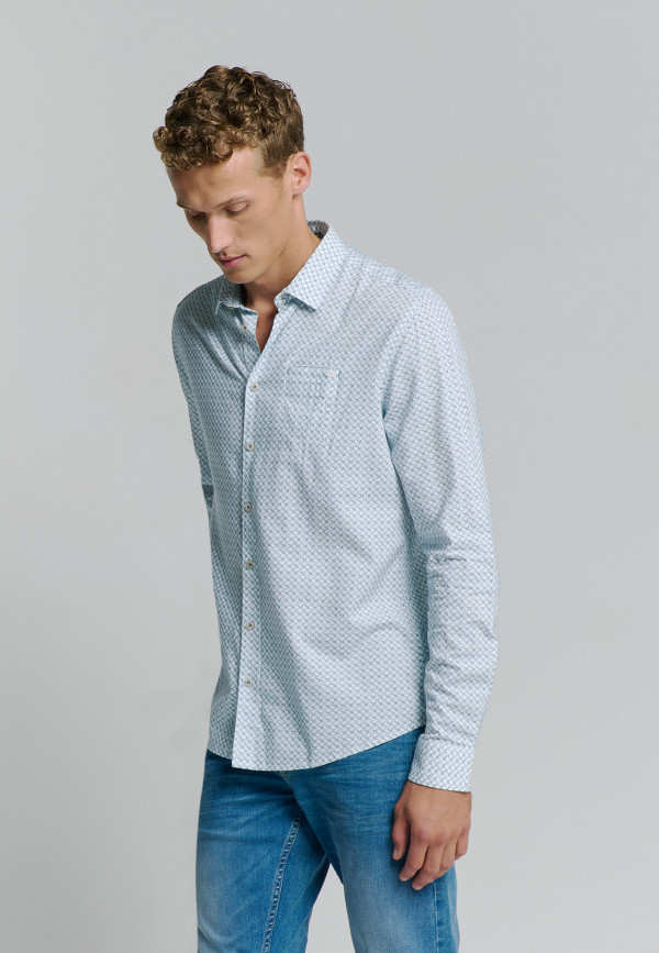 ΜΑΚΡΥΜΑΝΙΚΟ ΠΟΥΚΑΜΙΣΟ ALL OVER PRINTED BREATHABLE