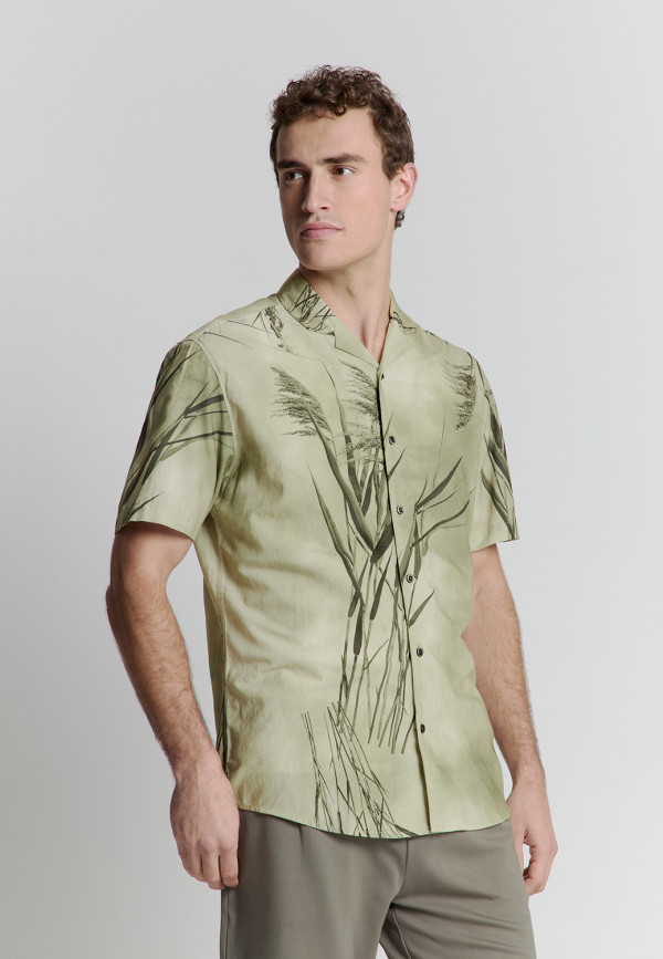 KONTOMANIKO ΠΟΥΚΑΜΙΣΟ REVERS COLLAR ALLOVER PRINTED FLORAL