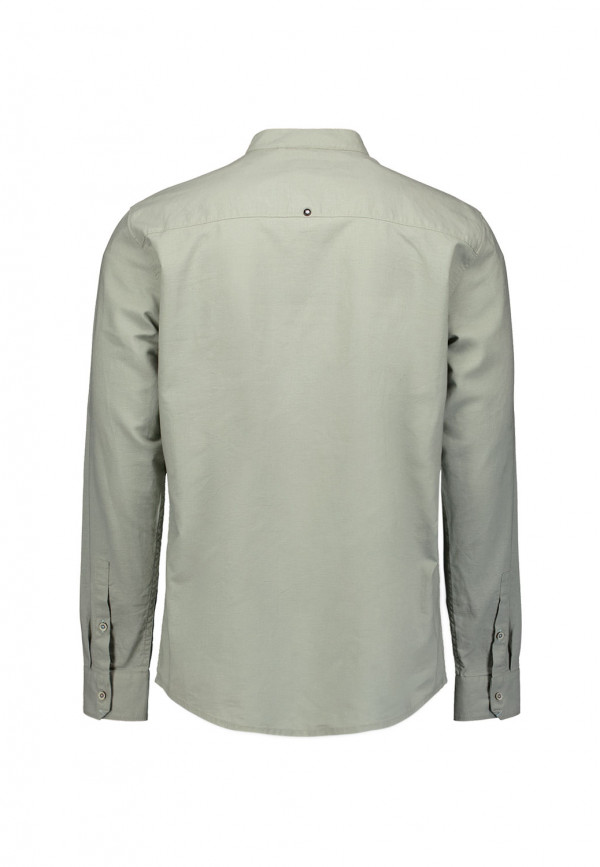 ΜΟΝΟΧΡΩΜΟ MAKPYMANIKO ΠΟΥΚΑΜΙΣΟ GRANDDAD COLLAR LINEN BLEND