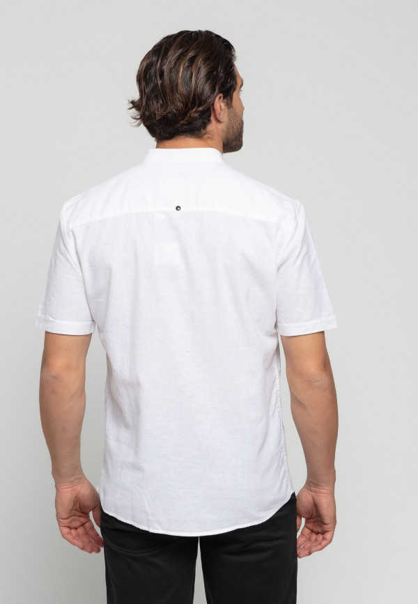 ΜΟΝΟΧΡΩΜΟ ΚΟΝΤΟΜΑΝΙΚΟ ΠΟΥΚΑΜΙΣΟ GRANDDAD COLLAR LINEN BLEND