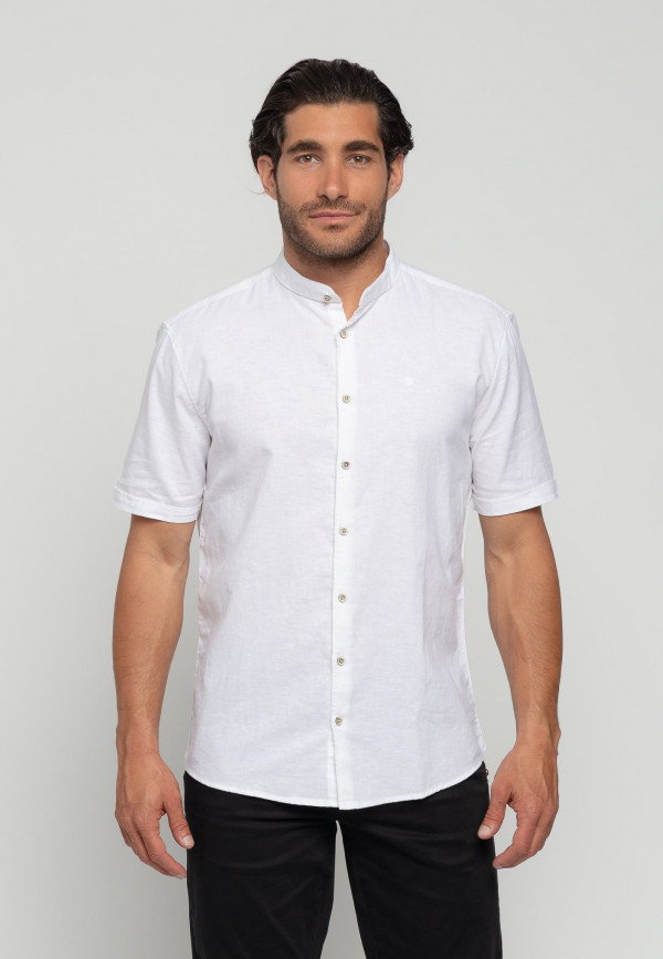 ΜΟΝΟΧΡΩΜΟ ΚΟΝΤΟΜΑΝΙΚΟ ΠΟΥΚΑΜΙΣΟ GRANDDAD COLLAR LINEN BLEND