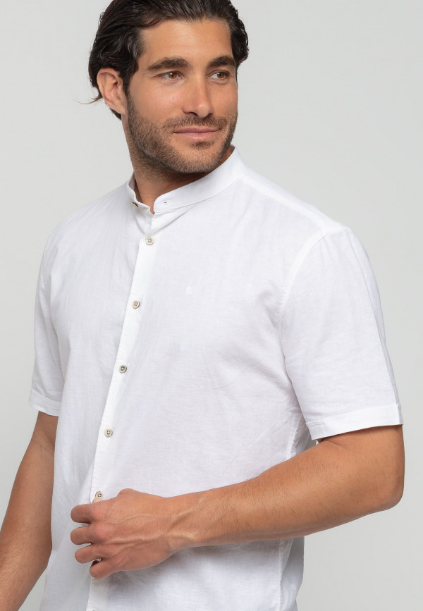 ΜΟΝΟΧΡΩΜΟ ΚΟΝΤΟΜΑΝΙΚΟ ΠΟΥΚΑΜΙΣΟ GRANDDAD COLLAR LINEN BLEND