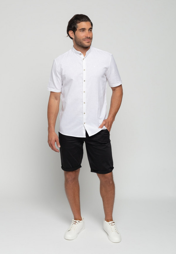 ΜΟΝΟΧΡΩΜΟ ΚΟΝΤΟΜΑΝΙΚΟ ΠΟΥΚΑΜΙΣΟ GRANDDAD COLLAR LINEN BLEND
