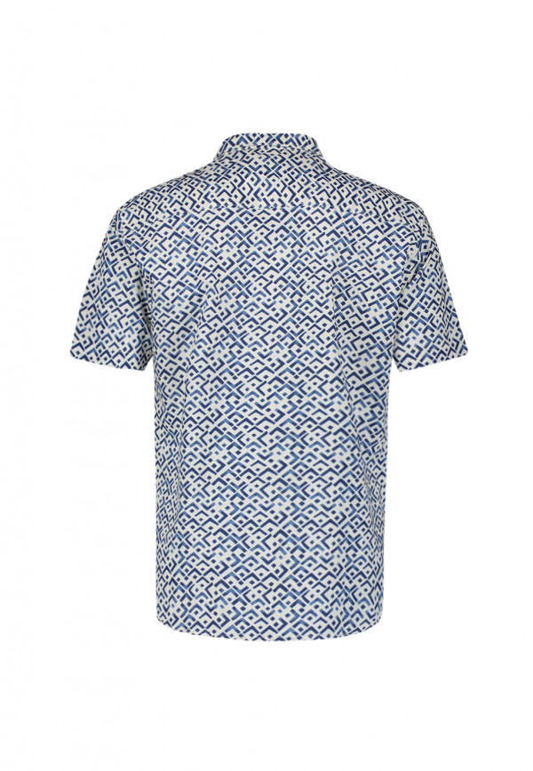 KONTOΜΑΝΙΚΟ ΠΟΥΚΑΜΙΣΟ REVERS COLLAR SLUB ALLOVER PRINTED