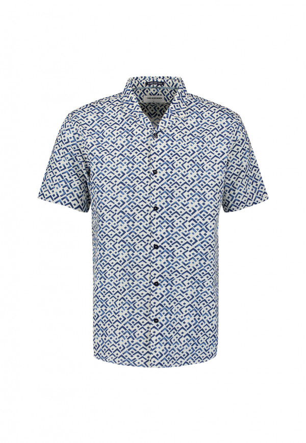 KONTOΜΑΝΙΚΟ ΠΟΥΚΑΜΙΣΟ REVERS COLLAR SLUB ALLOVER PRINTED