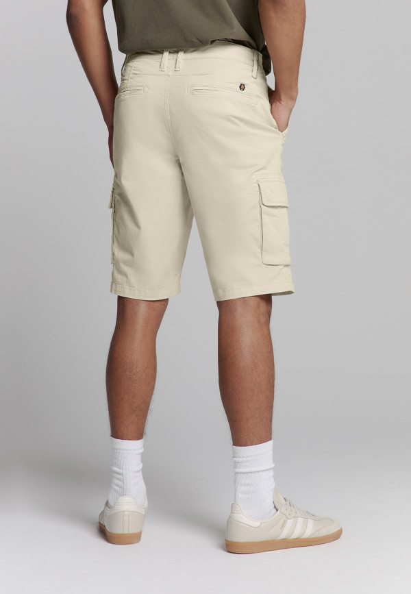 ΒΕΡΜΟΥΔΑ CARGO GARMENT DYED STRETCH STONE WASHED ΕLASTIC WAISTBAND