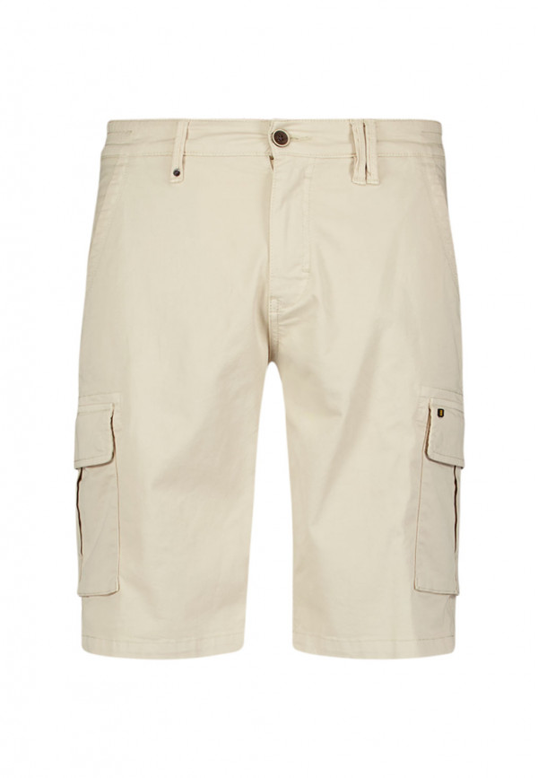 ΒΕΡΜΟΥΔΑ CARGO GARMENT DYED STRETCH STONE WASHED ΕLASTIC WAISTBAND