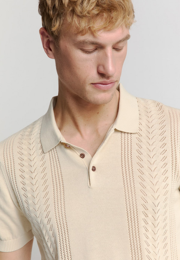 KONTOMANIKO ΠΛΕΚΤΟ POLO SOLID PLACED JACQUARD
