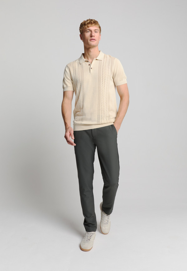 KONTOMANIKO ΠΛΕΚΤΟ POLO SOLID PLACED JACQUARD