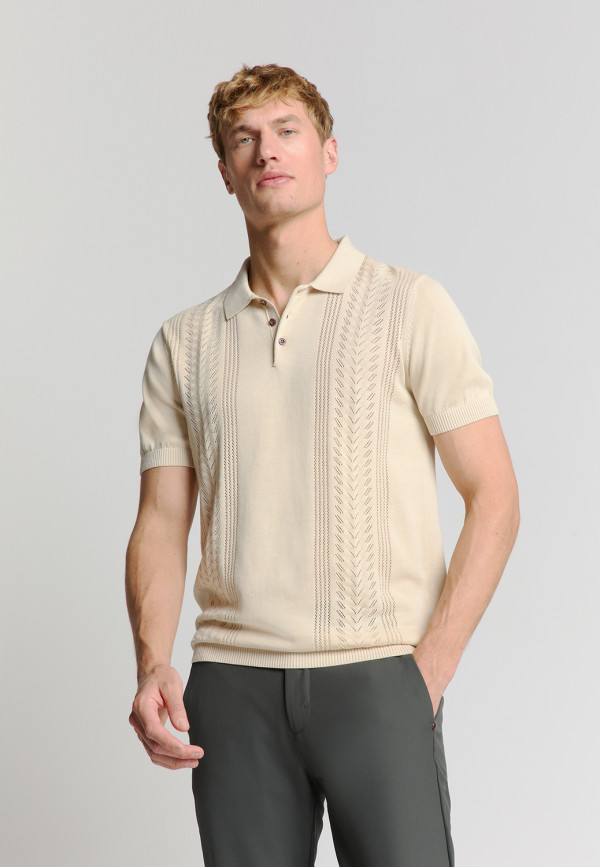 KONTOMANIKO ΠΛΕΚΤΟ POLO SOLID PLACED JACQUARD