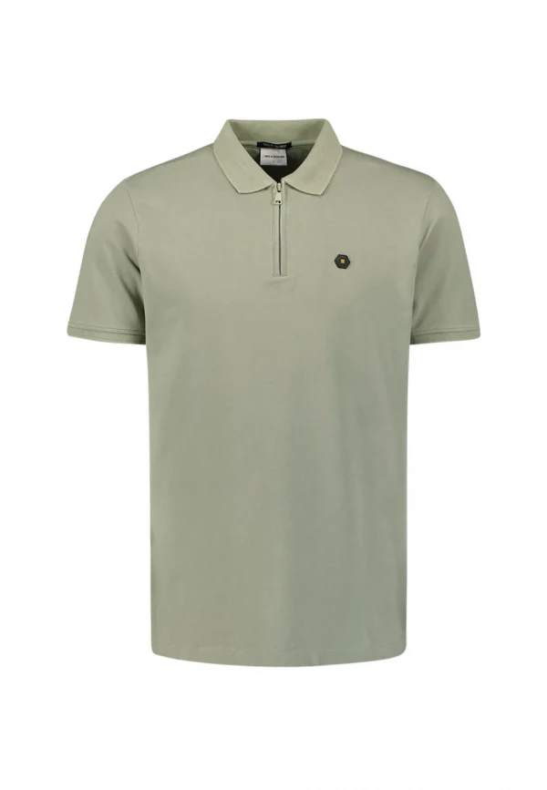 POLO ZIP PIQUE GARMENT DYED