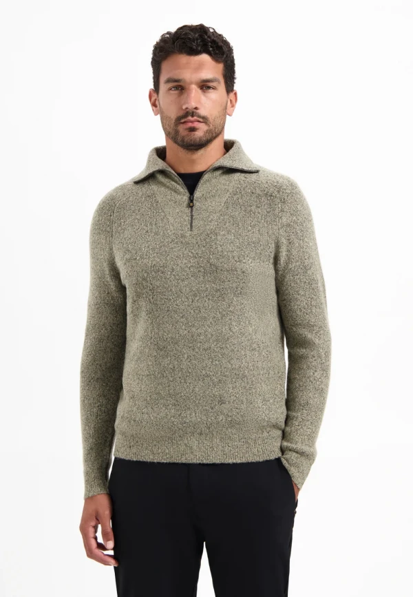ΠΛΕΚΤΟ WING COLLAR HALF ZIP SOFT WOOLBLEND