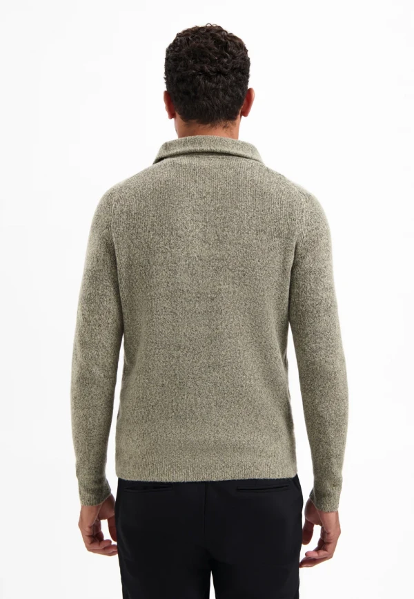 ΠΛΕΚΤΟ WING COLLAR HALF ZIP SOFT WOOLBLEND