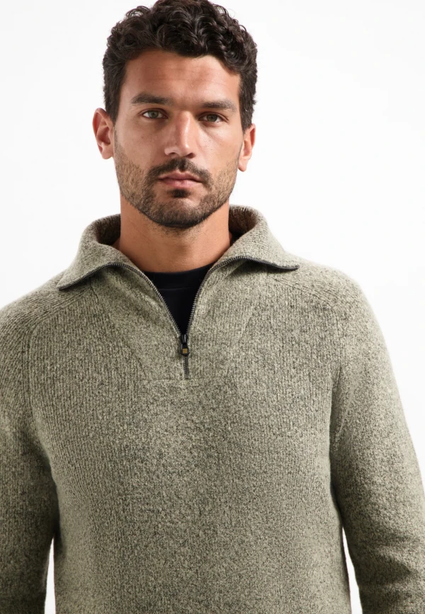 ΠΛΕΚΤΟ WING COLLAR HALF ZIP SOFT WOOLBLEND