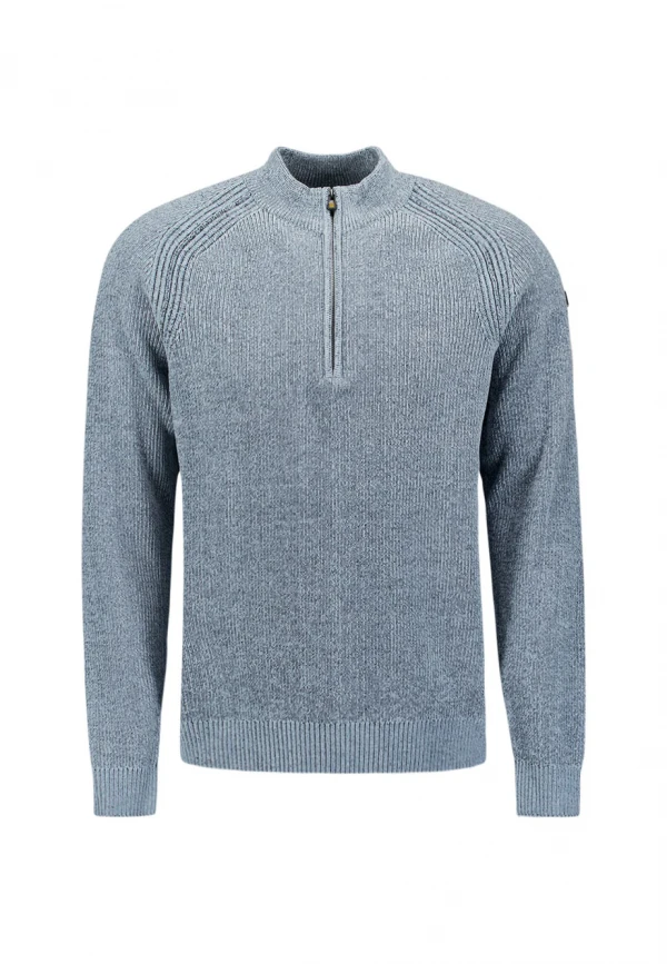 ΠΛΕΚΤΟ HALF-ZIP MELANGE CHENILLE