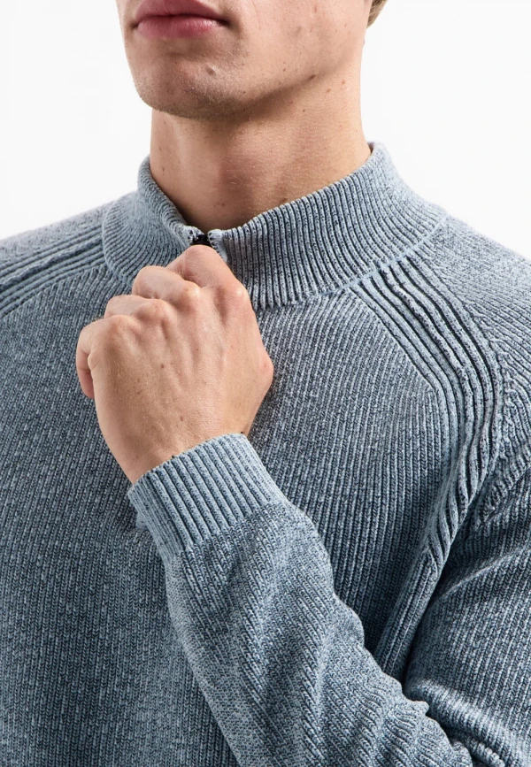 ΠΛΕΚΤΟ HALF-ZIP MELANGE CHENILLE