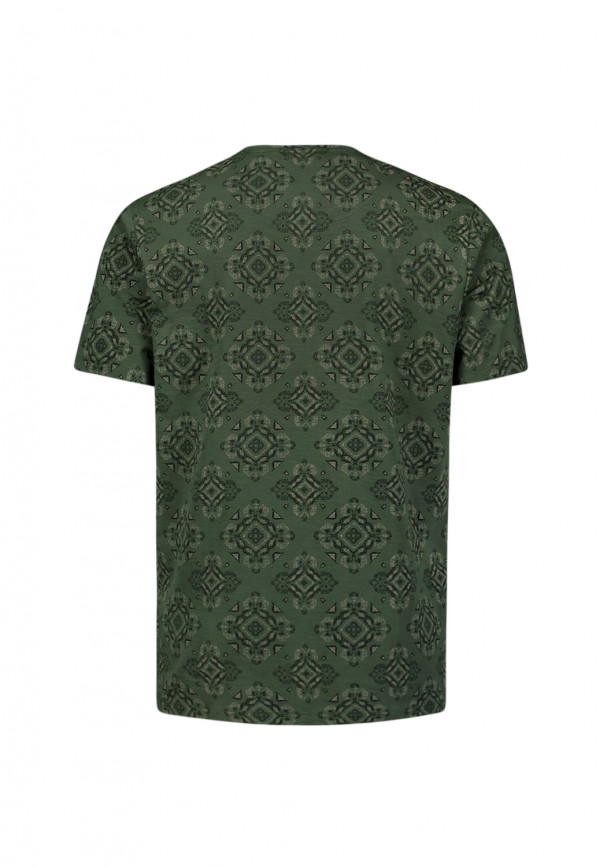 T-SHIRT CREWNECK ALLOVER PRINTED GARMENT DYED SLUB
