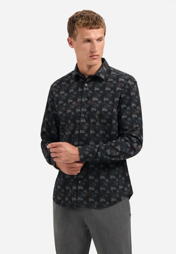 ΜΑΚΡΥΜΑΝΙΚΟ ΠΟΥΚΑΜΙΣΟ ALL OVER PRINTED STRUXTURE STRIPE