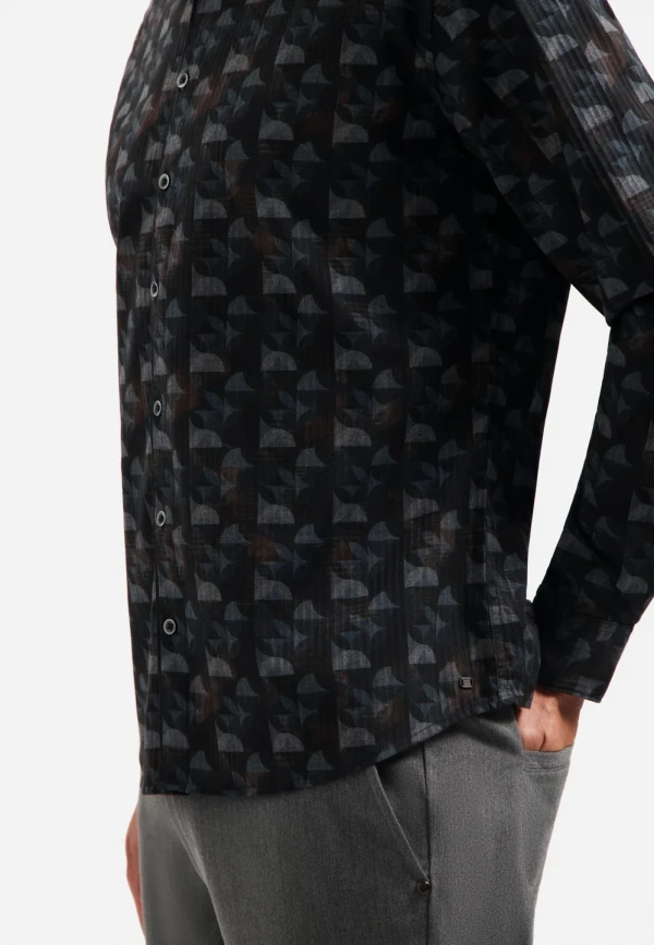 ΜΑΚΡΥΜΑΝΙΚΟ ΠΟΥΚΑΜΙΣΟ ALL OVER PRINTED STRUXTURE STRIPE