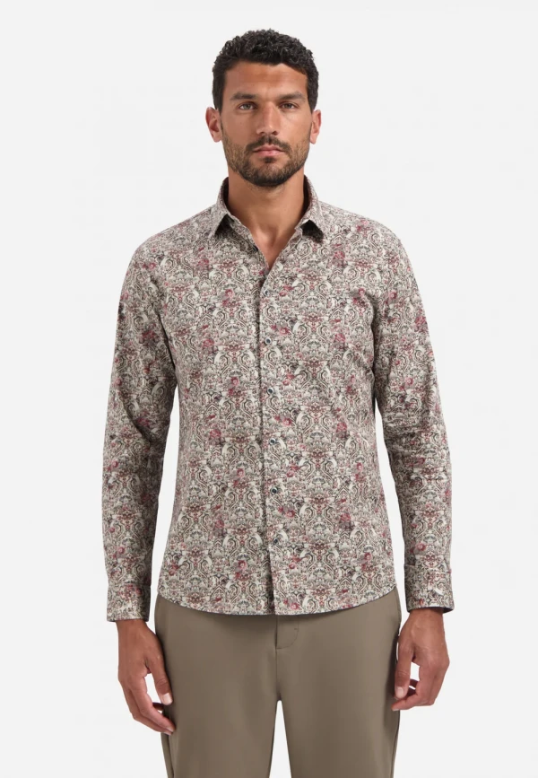 ΜΑΚΡΥΜΑΝΙΚΟ ΠΟΥΚΑΜΙΣΟ STRETCH ALL OVER PRINTED