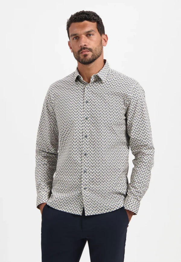 ΜΑΚΡΥΜΑΝΙΚΟ ΠΟΥΚΑΜΙΣΟ STRETCH ALL OVER PRINTED