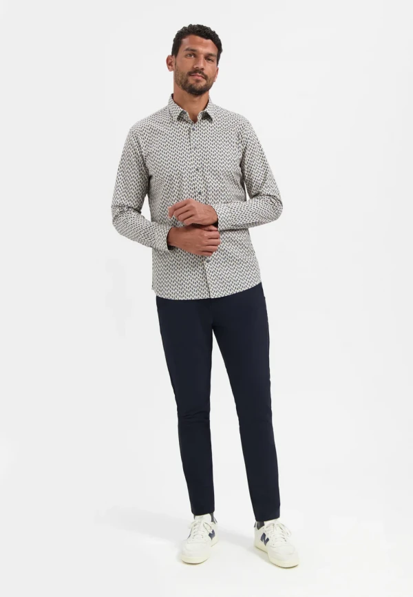 ΜΑΚΡΥΜΑΝΙΚΟ ΠΟΥΚΑΜΙΣΟ STRETCH ALL OVER PRINTED