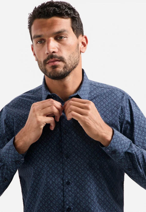 ΜΑΚΡΥΜΑΝΙΚΟ ΠΟΥΚΑΜΙΣΟ STRETCH ALL OVER PRINTED