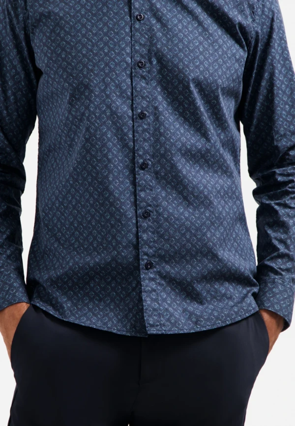 ΜΑΚΡΥΜΑΝΙΚΟ ΠΟΥΚΑΜΙΣΟ STRETCH ALL OVER PRINTED