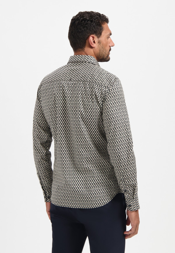 ΜΑΚΡΥΜΑΝΙΚΟ ΠΟΥΚΑΜΙΣΟ STRETCH ALL OVER PRINTED