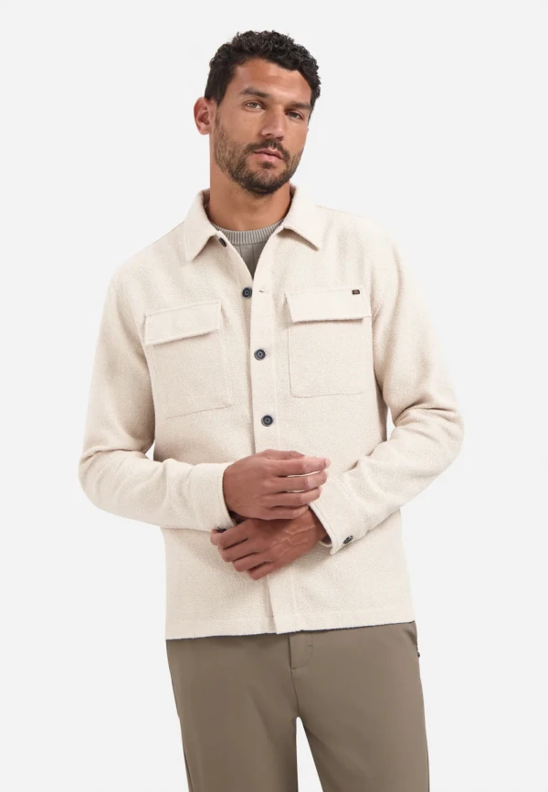 BOUCLE OVERSHIRT FULL BUTTON STRETCH