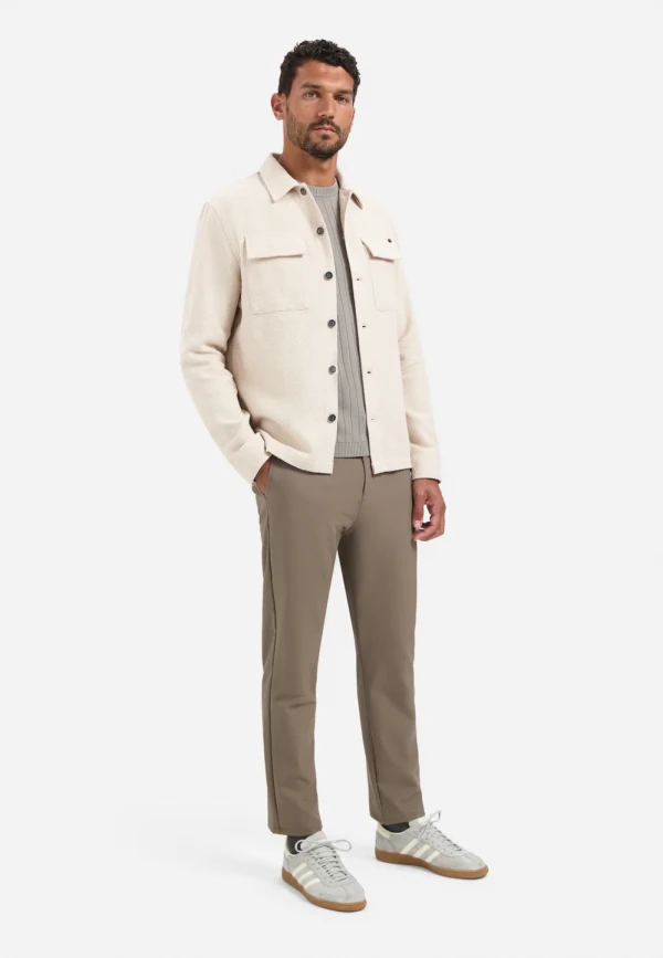 BOUCLE OVERSHIRT FULL BUTTON STRETCH