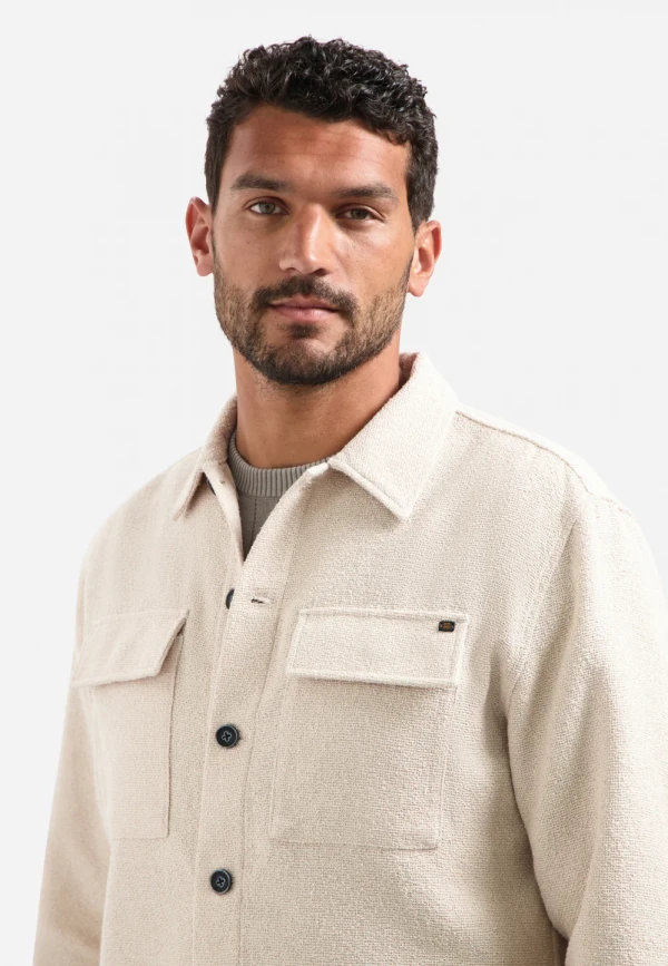 BOUCLE OVERSHIRT FULL BUTTON STRETCH