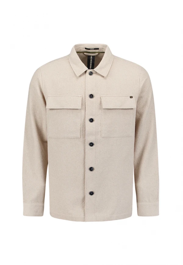 BOUCLE OVERSHIRT FULL BUTTON STRETCH