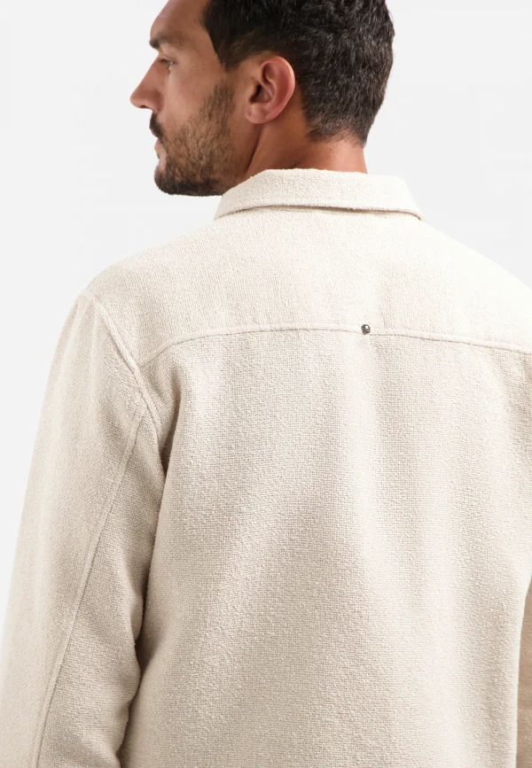 BOUCLE OVERSHIRT FULL BUTTON STRETCH