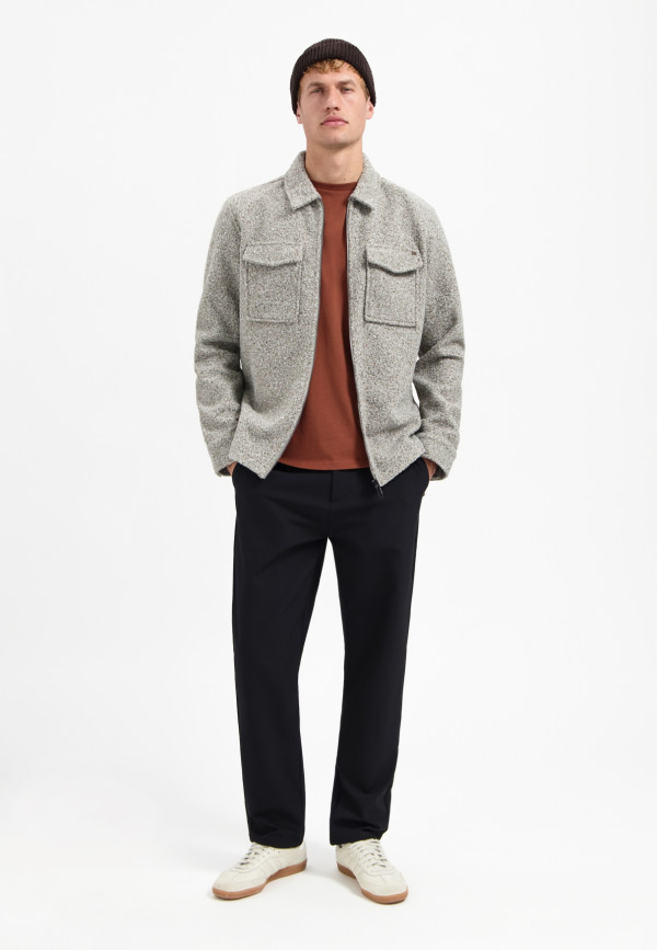 ZIPPED OVERSHIRT WOOL LOOK