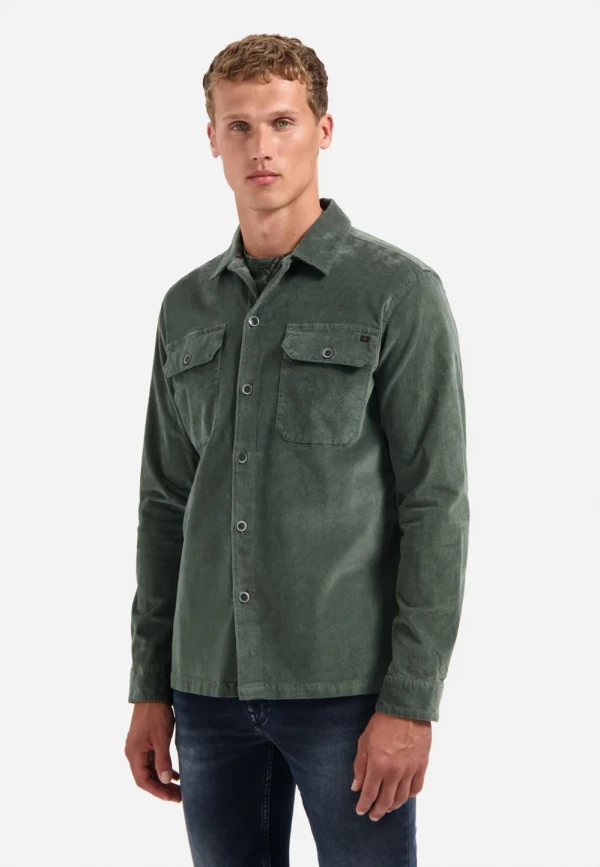 BUTTONED VELVET OVERSHIRT