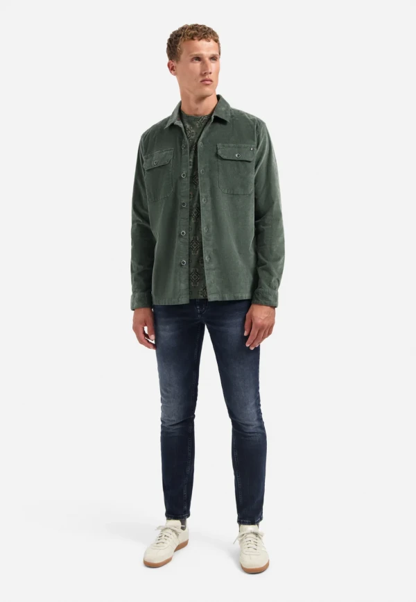 BUTTONED VELVET OVERSHIRT